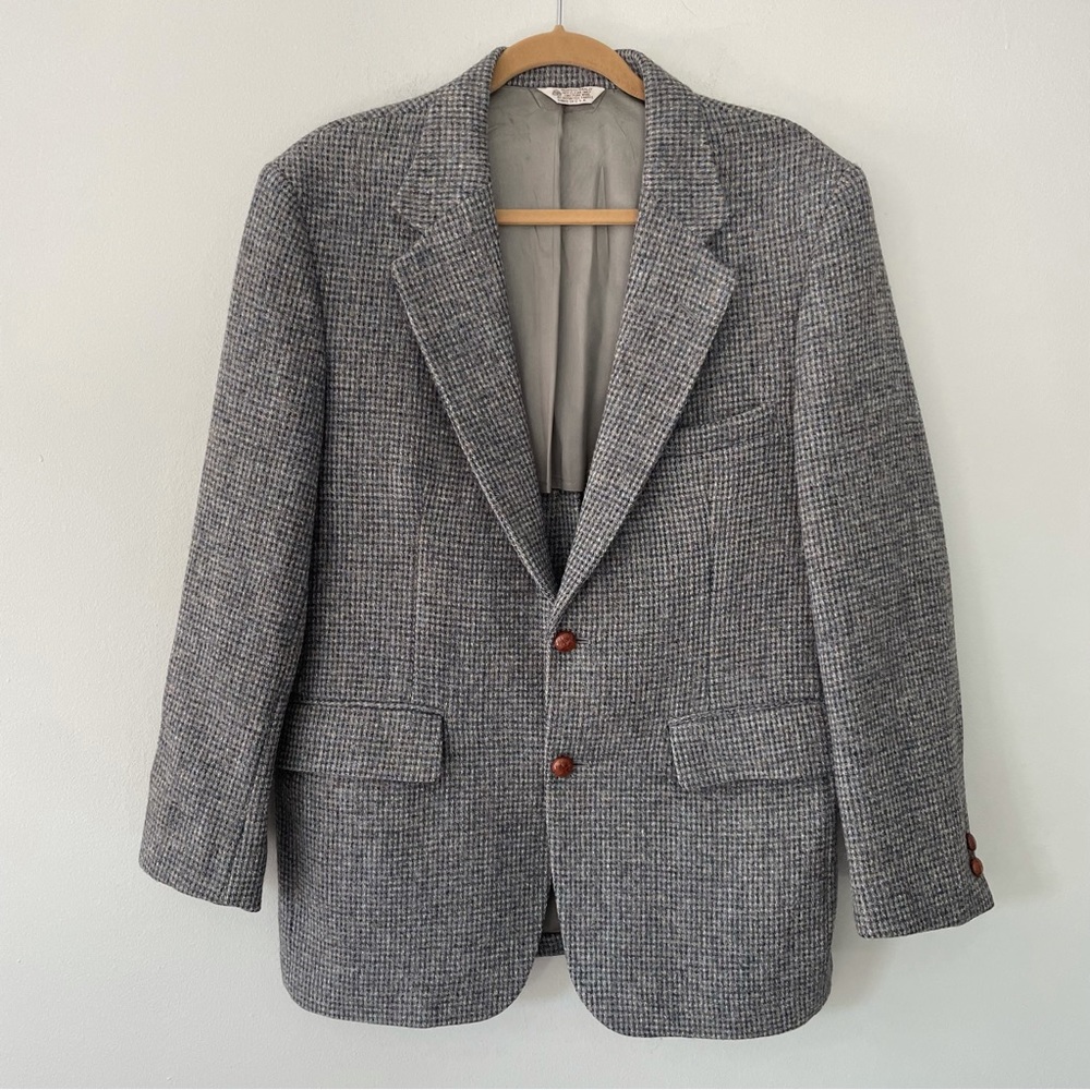 Vintage John Wanamaker Harris Tweed Wool Blazer • Size 40